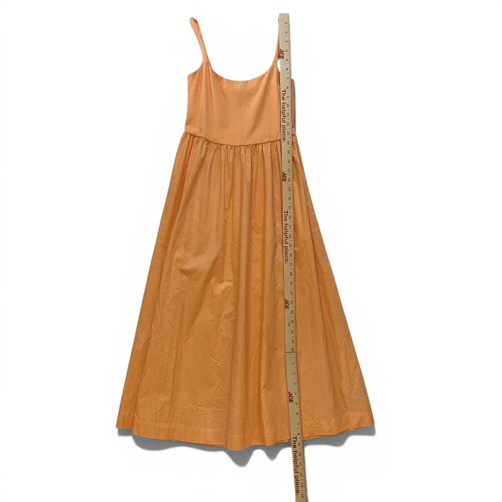Old Navy Sunfish Orange Midi Dress Small Cotton Fit Flare Summer Sundress‎ - Picture 4 of 8